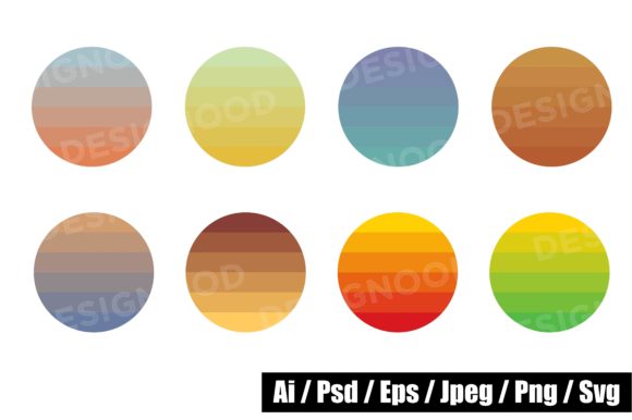 Colorful Circle Retro Vintage Sunset Review