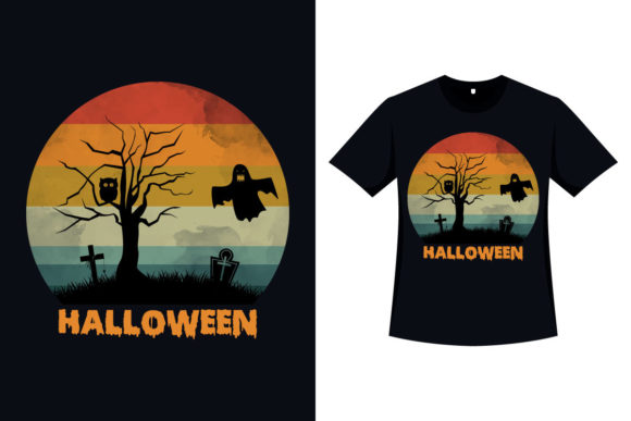 Halloween Ghostly Retro T-shirt Design Review