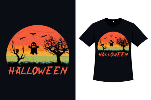 Retro Color Halloween T-shirt Design Review