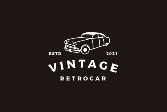 Vintage Retro Line Art Car Logo Design Review